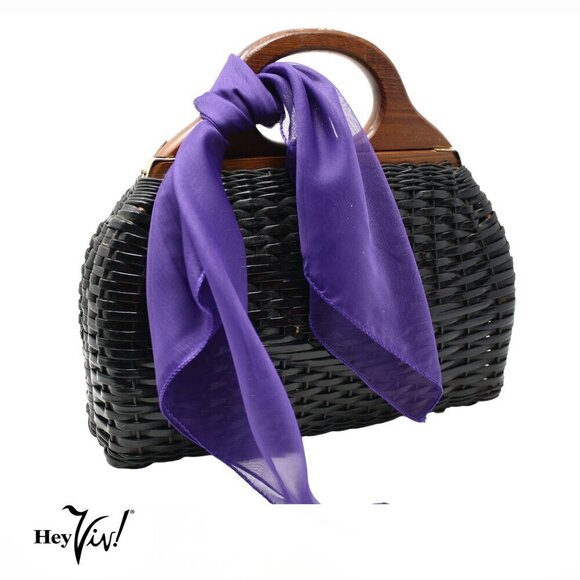 Purple Sheer Chiffon Scarf 50s Style for Head Neck Costume 21" Square - Hey Viv - Picture 2 of 7